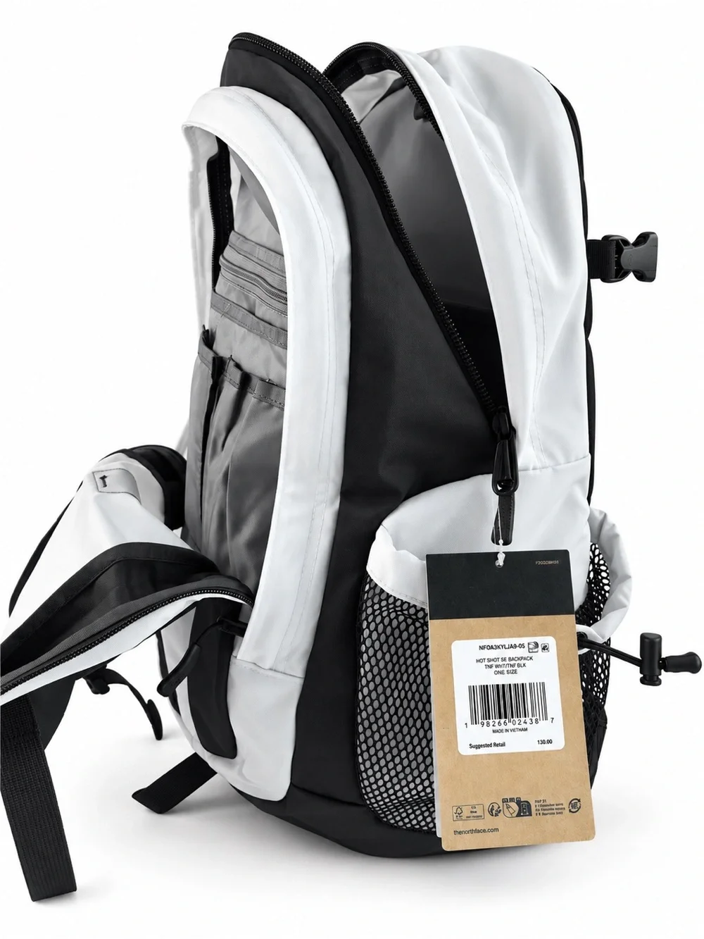 The North Face Hot Shot SE Backpack 30L TNF White/TNF Black NWT